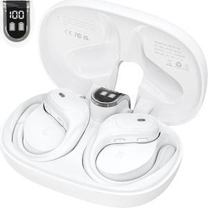 KOMUSII Wireless Earbuds Bluetooth Headphones Sport Ear Buds with 90Hrs Playback Earhook LED Display Charging Case IPX7 Waterproof Earbud Deep Bass Running Earphones for iOS Android