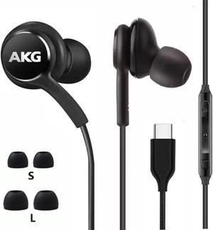 2024 Wired Earbuds Stereo Headphones for Samsung Galaxy S22 Ultra S21 Ultra S20 Ultra 5G S10Note 10 Note 10  Designed by AKG  with Microphone and Volume Remote TypeC ConnectorBlack