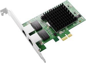 BZIZU High-Speed Dual-Port Gigabit NIC | Intel 82575/82576 Chip | 1Gbps PCIe Ethernet Adapter with PXE Boot | Low Profile | Windows/Windows Server/Linux/Freebsd/DOS Compatible