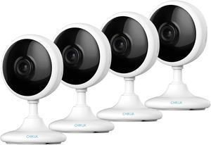 CHIKUK WiFi Security Camera, 2K Indoor Camera with Night Vision, Motion Detection Pet Monitor with 2-Way Voice, 24/7 SD Card & Cloud Storage, App Control and Mobile Alerts, Works with Alexa, 4pcs