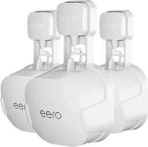 COOLWUFAN Outlet Wall Mount Holder for eero 6 or eero 6+ mesh Wi-Fi System [NOT Fit for eero mesh], No Messy Wires, Easy to Install Mount Holder for eero 6 & eero 6+ mesh Wi-Fi System (3 Pack)
