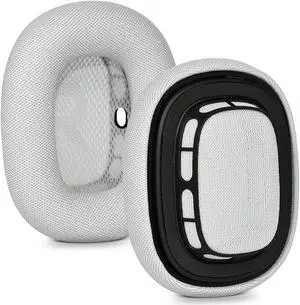 Replacement Earpads Protein Mesh Fabric Ear Cushion Memory Foam Ear Pads Compatible with Apple AirPods Max Headphones (Silver)