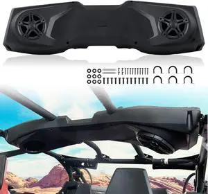 CUSAUTV MTX Central Roof Speakers Pods Compatible with Can Am Maverick X3 Max Accessiories Overhead Speaker Stereo System Black Top Speaker Mount Enclosure Replace for #715004748