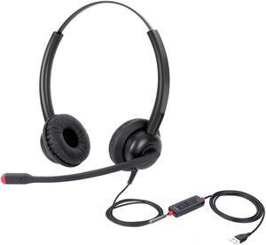 USB Headset with Mic for PC Computer Laptop Headphones with Noise Cancelling Microphone in-line Control for Home Office Online Class Skype Zoom