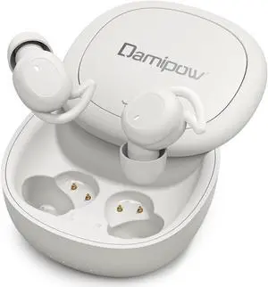 Damipow Wireless Sleep earbuds, Invisible Bluetooth 5.3 in Ear Sleep Earphones, Noise Blocking Sleeping Headphones for Side Sleepers, Micro Sleepbuds Built-in Mic for Music, Working, Hiking(off-White)