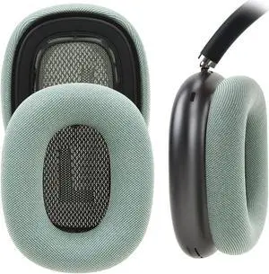 Upgrade Gel Earcups Ear Pad Covers for Apple AirPods Max with Strong Magnet, Breathable Fabric& Memory Foam (Green)