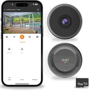 EOJO Starlight Window Camera - WIFI Camera Indoor with Person & Motion Detection, 2K Home Camera with 24/7 Recording, Amazing Full-Color Night Vision, Audio, 64GB SD Card Included(CK-007A)