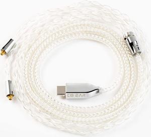KBEAR T3 MMCX Type-c plug IEM Cable 8 Core 5N Silver Earphone Cable Ear Monitor Replacement Cable for DMG DM6 T3 T2 T2PLUS FD3 FH9 FA9 FH5S SE846 SE535 SE215 SE315 SE425 PRO W60 IE300 IE40PRO