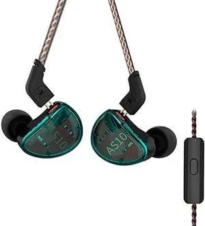 KZ AS10 IEMS Headphone Earbuds 5 Balanced Armature Driver, Noise Cancelling Headphones Wired Monitor Earphones with 2 Pin Detachable Cable for Musician Singer Church