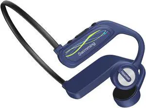 Etigood Bone Conduction Headphones, Wireless Bluetooth Swimming Headphones with 16GB ROM MP3 Player HD Stereo Sound, IPX8 Waterproof Sport Neckband Open Ear Headset for Cycling Running Gym (Blue)