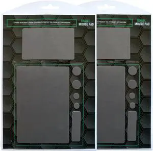 Mouse Pad Adhesive Bottom - Sticks to Any Surface - Portable - Webcam Covers and Screen Cleaner Included (2 Pack -Blank- Gray