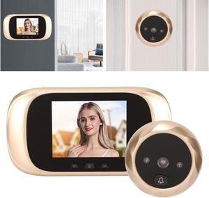 GOWENIC DD1 2.8in Home Video Doorbell, 90 Degrees Wide Angle Peephole Security Camera, IR Night Vision Loop Recording Digital Peephole Viewer, Support Loop Recording and Data Storage