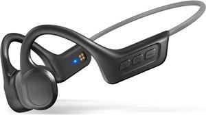 Bone Conduction Headphones,Upgraded IPX7 Waterproof Wireless Running Earbuds,Open Ear Headphones Bluetooth 5.3 with Mic,10H Playtime for Running,Cycling,Hiking,Gym,Workout. (Gray)
