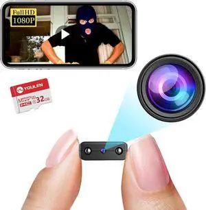 [(Free 32G)] Smallest Wireless Camera,HD1080P Spy WiFi Camera Detector,Pet Camera,Baby Monitor Camera For Home Security Night Vision,Motion Detection,Cloud Storage for Security with iOS Android APP