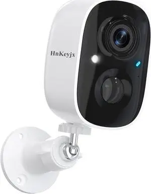 HnKeyjx Security Cameras Wireless Outdoor, 1080P Battery Powered 2.4GH Wifi Dog Camera, Porch camera, Night Vision AI, PIR Motion Detection,2 Way Audio, Spotlight Siren Alarm, Cloud/SD Storage
