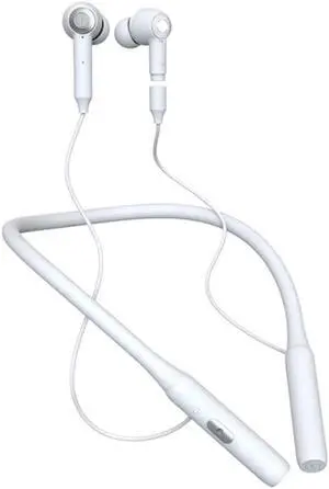 IKXO Sports Bluetooth Headset V5.3 Wireless Bluetooth Earbuds Neckband Headphones,ANC Active Noise Cancellation & ENC Call Noise Cancellation,Waterproof and Sweatproof for Working Workout,White