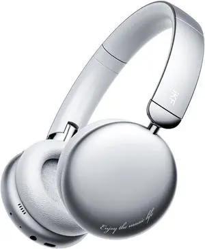 iKF E1 Over Ear Bluetooth Headphones,Wireless/Wired Headset,Up to 90H Playback with Quick Charge,Stereo Sound,Customize EQ Via App, Built-in Mic,Multipoint Connection for Workout Game TV(Silvery)