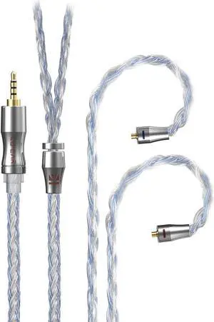 keephifi 24 Core MMCX Earphone Cable-KBEAR [Expansion] Upgrade Cable, 4N Copper Silver Plated Cable, IEM Detachable Cable with2.5mm Plug, Suit for DM7 T3 T2 FH5 FH9 FA9 I3 FH5S (MMCX2.5, Blue)