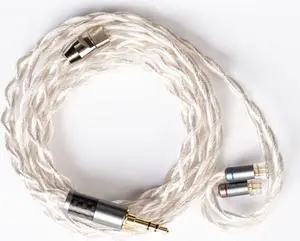 keephifi QDC Earphone Cable-KBEAR [Inspiration -S] 4 Core Singel Crystal Copper Silver Plated Cable, in-Ear Monitors Replacement Cable with 3.5mm Plug Suit for SX ZEX ZEXPRO Zax ZAS (QDC, 3.5Silver)