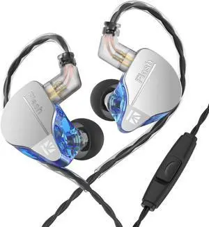keephifi KBEAR Flash in Ear HiFi Earphones, Dual Drviers Hybrid in Ear Monitor Headphones with Five-axis CNC Aluminum Alloy Cover, Wired Earbuds Detachable 2PIN-C 2m Cable (Blue, with mic)?,New
