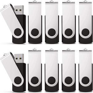 KEXIN 10 Pack 4GB Flash Drive Thumb Drive USB Stick 4G USB Drive Memory Stick with LED Indicator, USB 2.0 Black