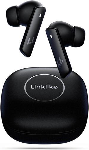 Linklike Halo Active Noise Cancelling Wireless Earbuds, 45dB Depth ANC, HiFi Stereo Sound, Comfort Fit and Lightweight, 48.6H Playtime, AI Clear Calls with 6 ENC Mics for Work, 5.3 Bluetooth Earbuds