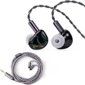Linsoul Kiwi Ears Cadenza in Ear Monitors(Green) + Tripowin Zoe Earphones Cable (2pin-0.78mm, 3.5mm)