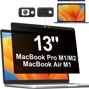 Privacy Screen MacBook Pro 13 Inch(2016-2022, M1, M2) & MacBook Air 13" (2018-2021, M1), Magnetic Anti Glare Blue Light Filter with Camera Cover, Anti Spy Laptop Screen Protector for Mac 13 In
