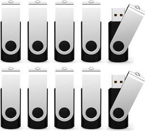 Maspen 10 Pack 1GB USB Flash Drives Bulk Pack USB 2.0 Thumb Drives Small Capacity Memory Stick Jump Drive Pen Drives (1 GB, 10pcs, Black)