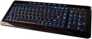 iMBAPrice USB Backlit Blue LED Multimedia Keyboard, Piano Black (IMBA-SBL-BKB)