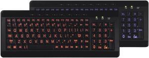 iMBAPrice Large Font Print USB LED Backlit Keyboard, Orange and Blue (IMBA-LOB-BKB)