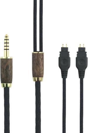 NewFantasia 4.4mm Balanced Male 6N OCC Copper Silver Plated Cord 4.4mm Balanced Cable Compatible with Sennheiser HD650, HD600, HD580, HD660S, HD58X, Massdrop HD6XX Headphone Walnut Wood Shell