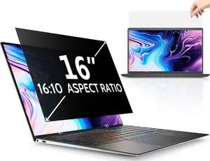 Peslv 16 Inch Laptop Privacy Screen Compatible with Lenovo Hp Dell Acer Asus Thinkpad Envy Xps Computer 16:10 Aspect, Removable Anti Glare Blue Light Filter Protector, 16" Monitor Security Shield