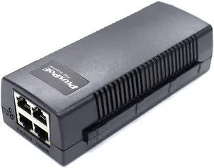 PLUSPOE Dual Ports Gigabit Power Over Ethernet Injector Adapter (35 Watts Max) with 2 PoE for IP Cameras, VOIP Phones or Access Points and Other 802.3af Devices