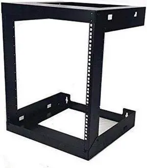 Raising electronics 12U Wall Mount Open Frame 19 Inch Server Equipment Rack Threaded 15 Inch depth Black (12U)