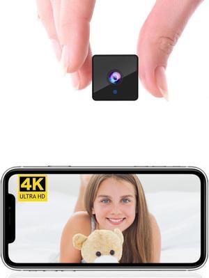 Rettru 4K Mini Spy Camera,1800mAh Battery,WiFi Home Security Cameras Tiny Office Cams with 100Days Standby Phone APP AI Human Detection Auto Night Vision