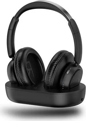 ROSIDA Wireless Headphones for TV Watching, TV Headphones Wireless for Seniors with Transmitter Charging Base, Bluetooth Headphones for TV, No Audio Delay, Gift for The Seniors or Parents, Dark Gray