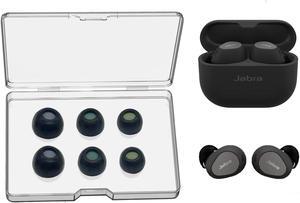 SEICHYGO Memory Foam Ear Tips with Dust Mesh Compatible with Jabra Elite 10 True Wireless Earbuds, Anti-Slip Replacement Ear Tip, No Silicone Eartips Pain & Nonallergic, 3Pairs (S/M/L, Black)