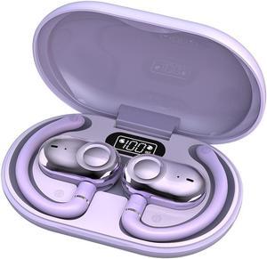 URIZONS Earhook TWS Gaming On Ear Earbuds Wireless Earphones - Low-Latency with Charging case Bluetooth Over Ear Headphones TWS Headset Suitable for Gamers/Runners/Fitters/Sport -Purple
