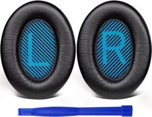 SoloWIT Earpads Cushions for Bose Headphones, Replacement Ear Pads for Bose QuietComfort 15 QC15 QC25 QC2 QC35/Ae2 Ae2i Ae2w/SoundTrue & SoundLink Around-Ear Series (QC25 LS Black&Blue)