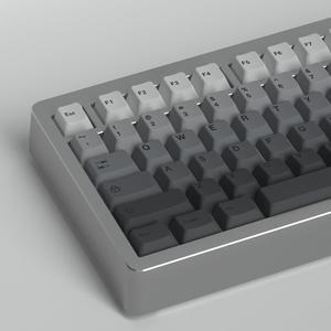 PBT Grey Gradient Keycaps, Keycaps 75 Percent, 125 Keys Cherry Profile Heat Sublimation Custom Keycap Set for Mx Cherry Mechanical Keyboard 61/64/84/87/104/108 Layout (Grey)