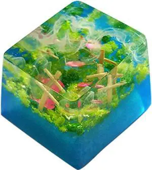 TINTON LIFE Delicate Hand Engraved Resin Translucidus Backlit Key Caps for Mechanical Keyboards (Cursed Land)