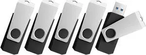TOPESEL 5 Pack 64GB USB 3.0 Flash Drives, Thumb Drives for PC and Laptops