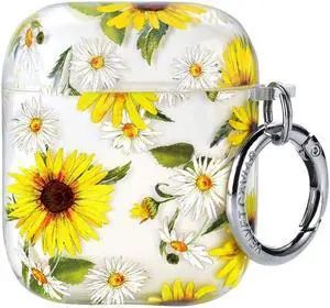 Velvet Caviar compatible with AirPods Case 2nd and 1st Generation - Cute Protective Hard Cover for Women - Sunflower Daisy Floral Flower
