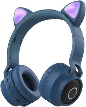 Viwind Kids Bluetooth Headphones,Wireless Over-Ear Headphones with Microphone,Cat Ear Headset with SD/TF Slot,Stereo Sound,Wireless & Wired Mode for Girls,Boys, Children,Teens, Student-Green