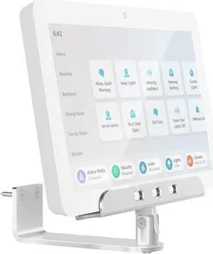 WAWXH1314 Rotatable Wall Mount for Echo Hub, Adjustable Angle Echo Hub Wall Mount, Easy Assembly Alexa Hub Mount, Durable Echo Smart Hub Wall Mount, Protected Echo Hub Bracket (Silvery)