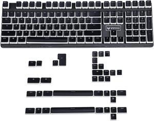 YMDK ANSI ISO PBT Doubleshot Shine Through Pudding Keycaps Suitable for MX Mechanical Keyboard Corsair Razer SF KBD75 Tada68 DZ60 (Black Pudding Full Set)(Only Keycap)