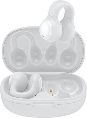Wireless Ear Clip On Ear Buds Bluetooth Open Ear HiFi Stereo Sound Waterproof Bluetooth Bone Conduction Earbuds Bone Earbuds Long Battery Life for Small Ear Canals Gift for Holidays Christmas