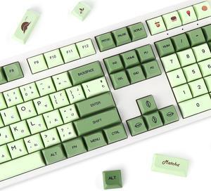 YIMAGUJRX PBT Keycaps 124 Keys Matcha Japanese Style Keycaps DYE-Sub XDA Profile Keycaps,Custom Keycaps Set for Mechanical Keyboard