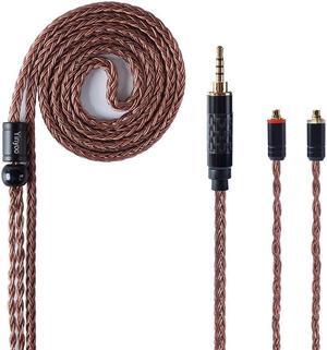 YINYOO MMCX Cable Upgraded Earphones Cable 16 Cores Single Crystal Copper Cable for TIN Audio T2 T3 T2 PRO V2 PRO HQ5 HQ6 KBEAR F1 Shure SE215 SE535 UE900(mmcx, 2.5mm jack)